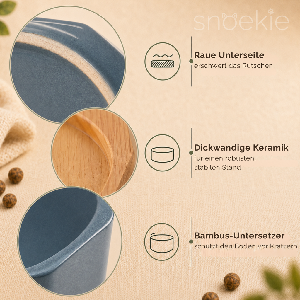 Porzellan-Napf mit Holz-Basis