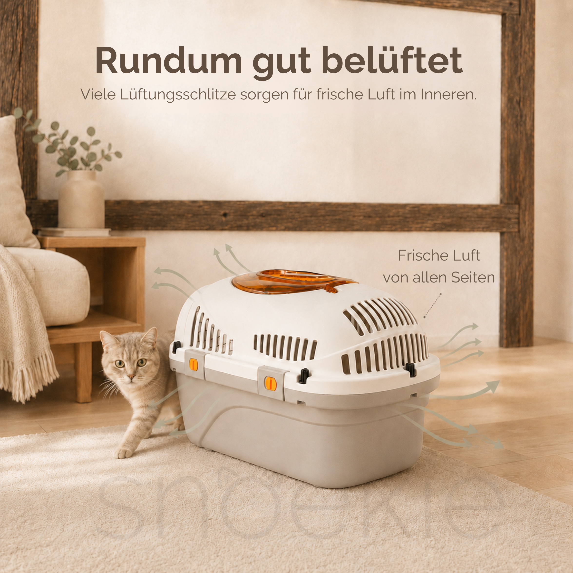 Haustier Transportbox mit aufklappbarer Dachöffnung