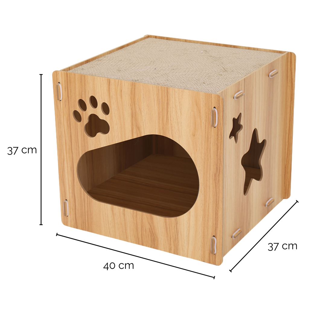 "Scratch Cube" - Kratzmöbel aus MDF-Platte und Wellpappe