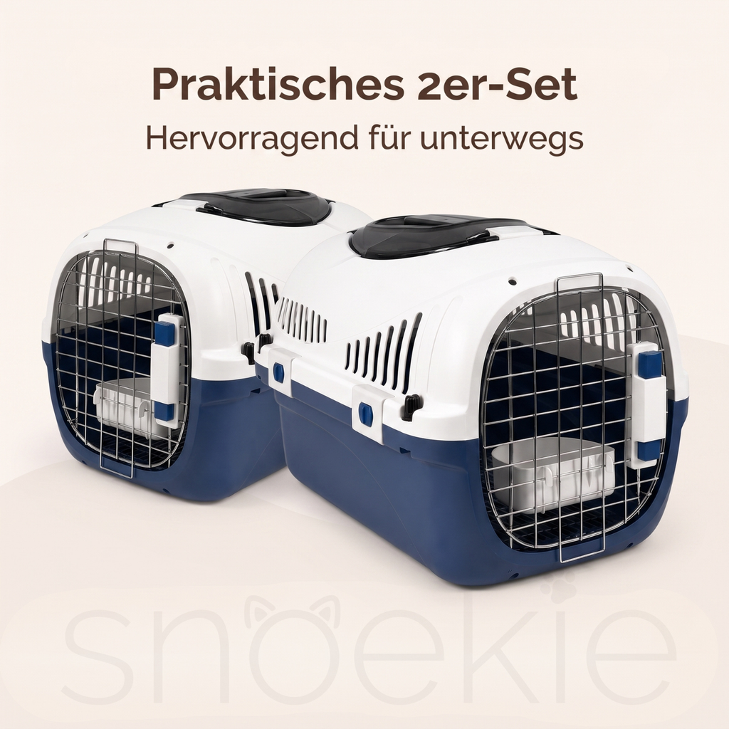 Skylight 2ER BUNDLE -  Transportbox für Katzen & kleine Hunde mit Dachöffnung