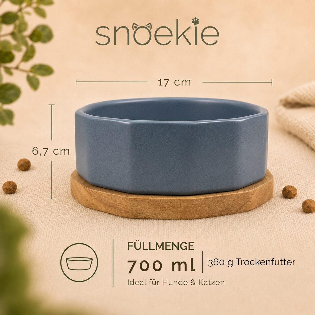 Porzellan-Napf mit Holz-Basis
