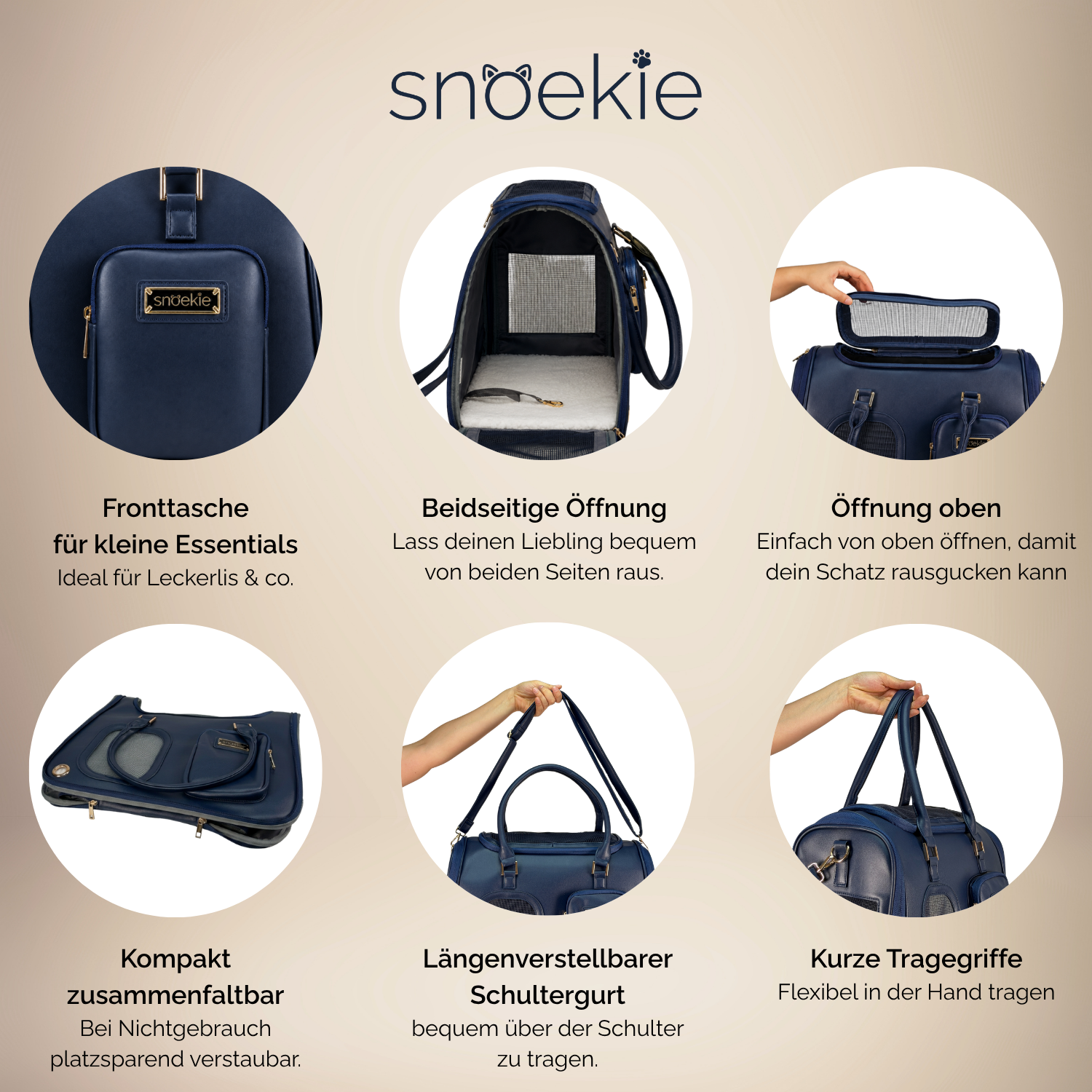 Daisie - Snoekie Premium Haustier-Tragetasche & Autositz mit Sicherheitsgurt
