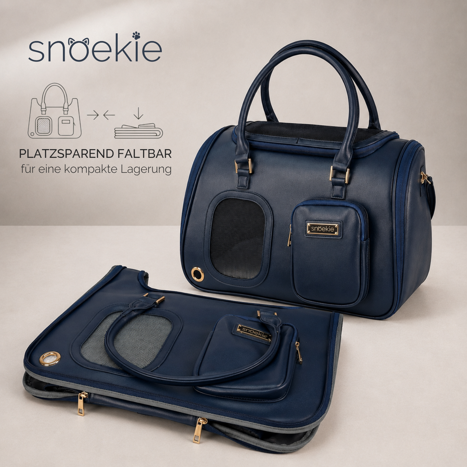 Daisie - Snoekie Premium Haustier-Tragetasche & Autositz mit Sicherheitsgurt