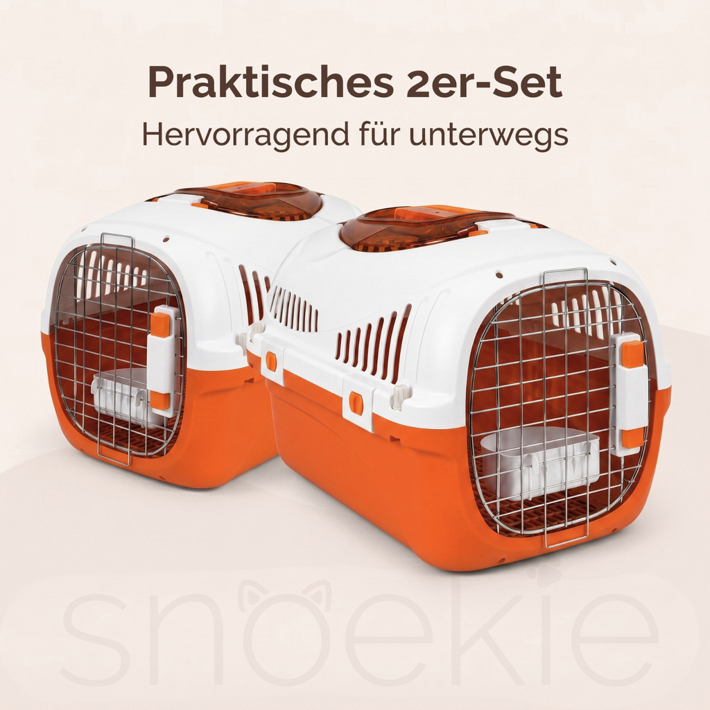 Skylight 2ER BUNDLE -  Transportbox für Katzen & kleine Hunde mit Dachöffnung