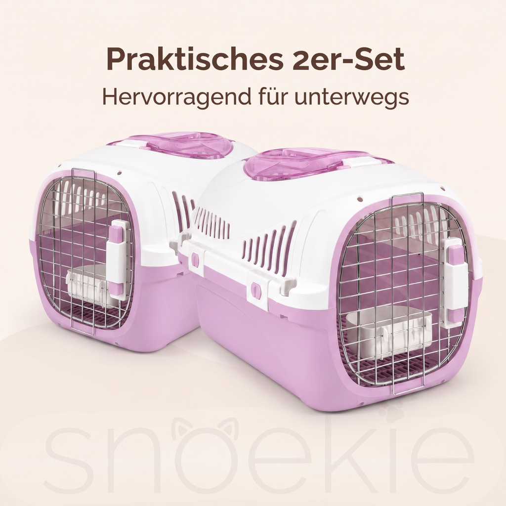 Skylight 2ER BUNDLE -  Transportbox für Katzen & kleine Hunde mit Dachöffnung