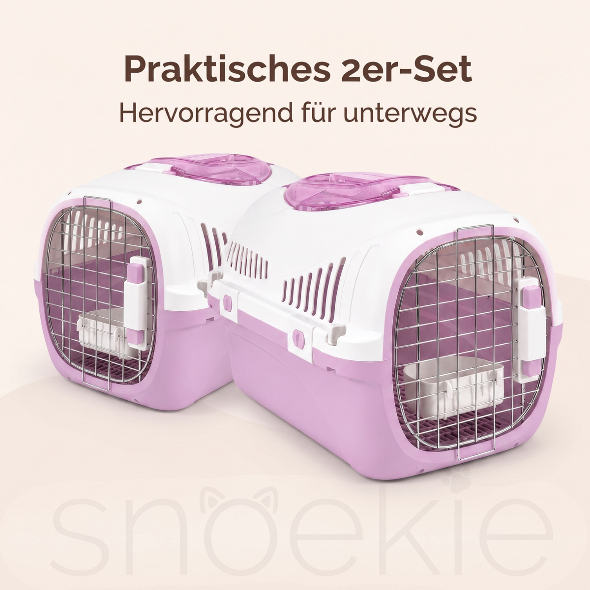 Skylight 2ER BUNDLE -  Transportbox für Katzen & kleine Hunde mit Dachöffnung