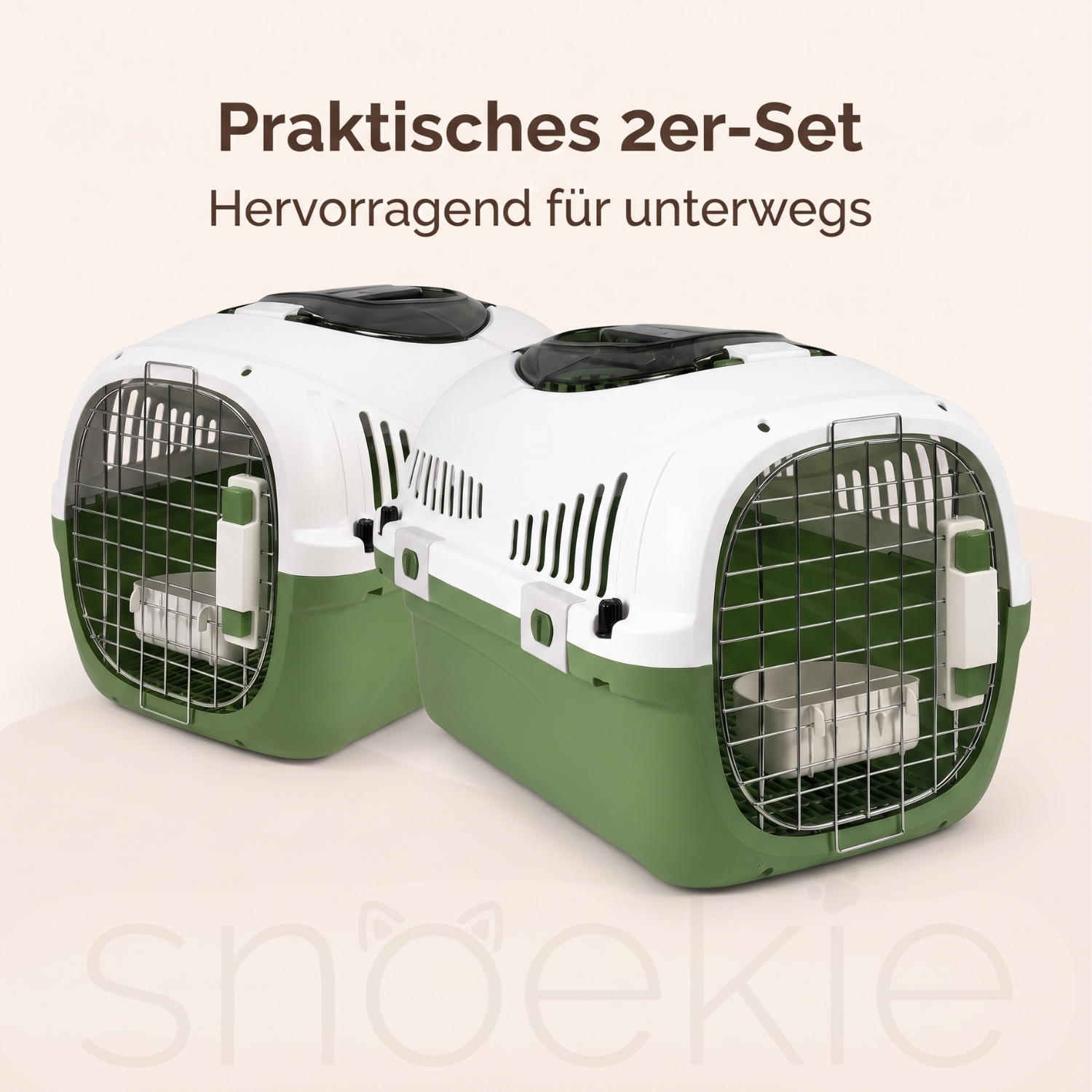 Skylight 2ER BUNDLE -  Transportbox für Katzen & kleine Hunde mit Dachöffnung
