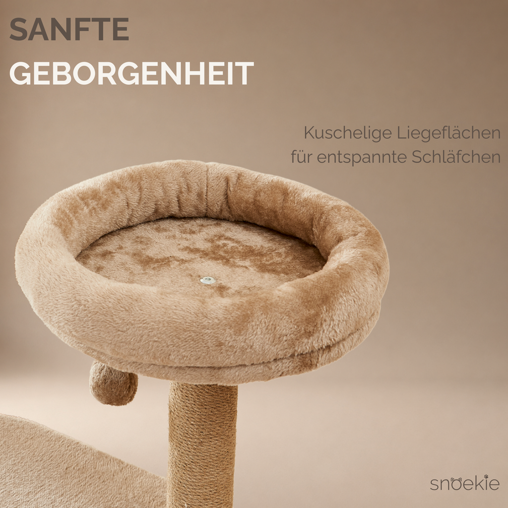 "Simba" - Vielseitiger Kratzbaum mit Kuschelhöhle und Hängemulde
