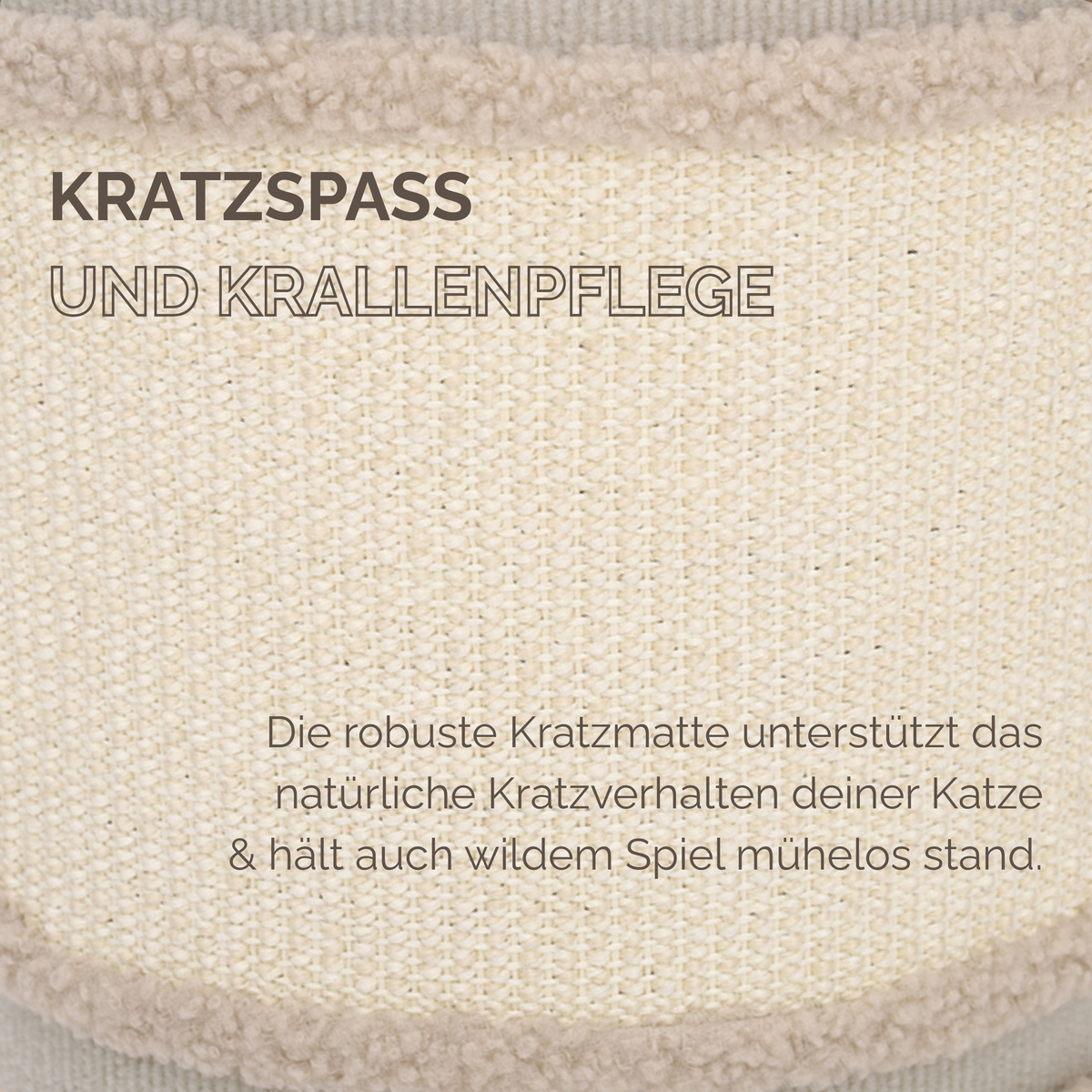 "Cookie" - Kratzbaum mit zwei Höhlen, Katzenbett & Plüschbälle