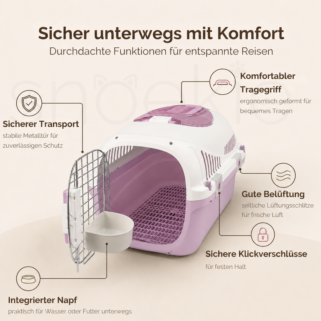 Haustier Transportbox mit aufklappbarer Dachöffnung