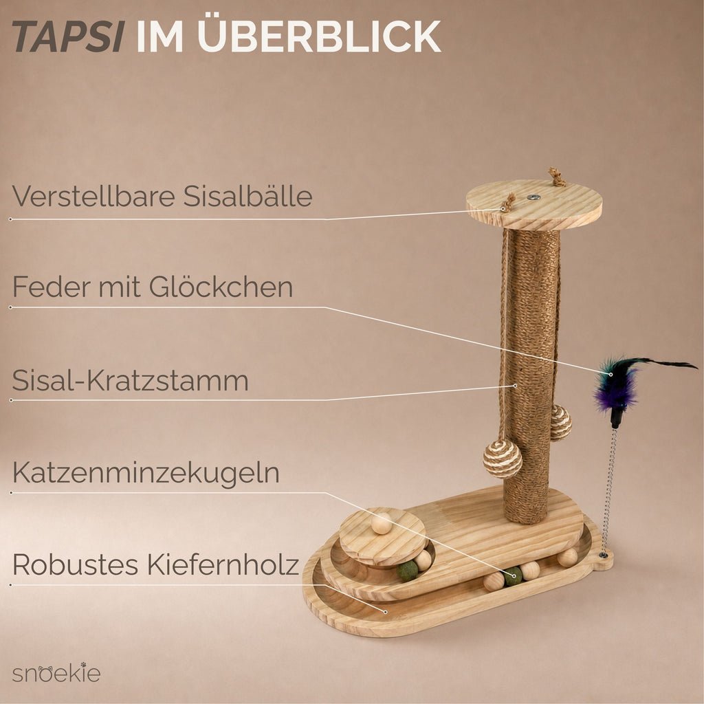 "Tapsi" - Kompaktes Kratz-und Spielzentrum mit Rollbahn