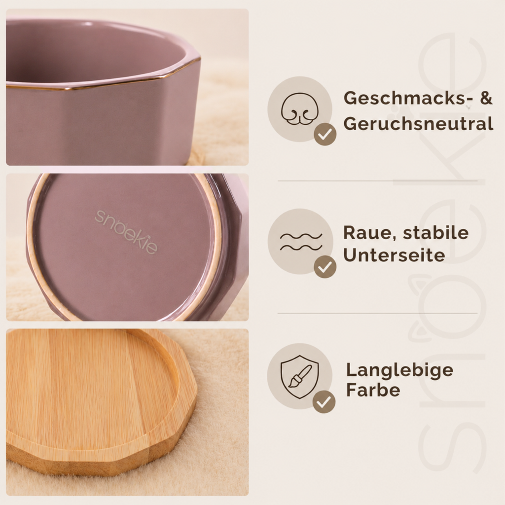 Porzellan-Napf mit Holz-Basis