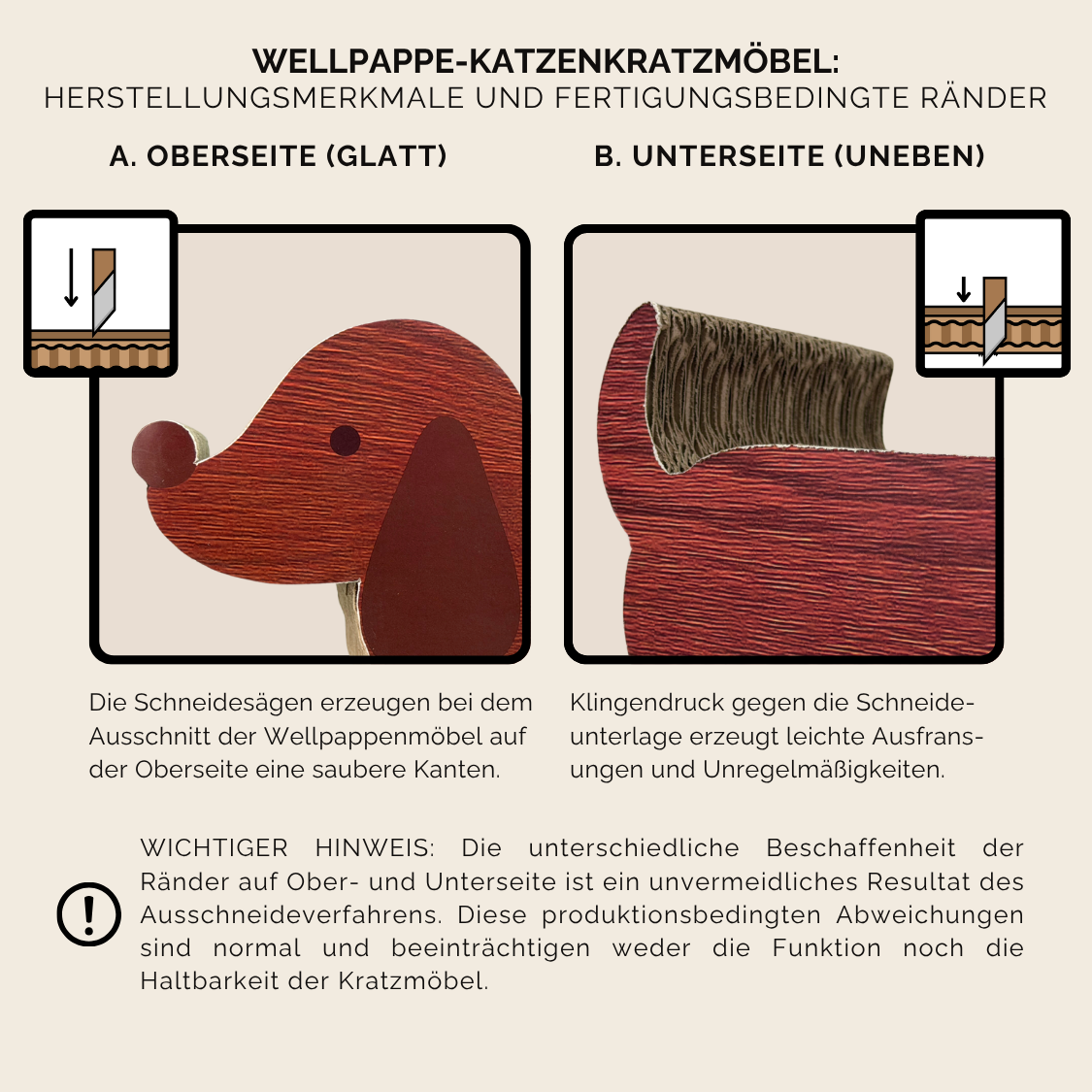 "Dackel" - Wellpappe-Katzenkratzbrett