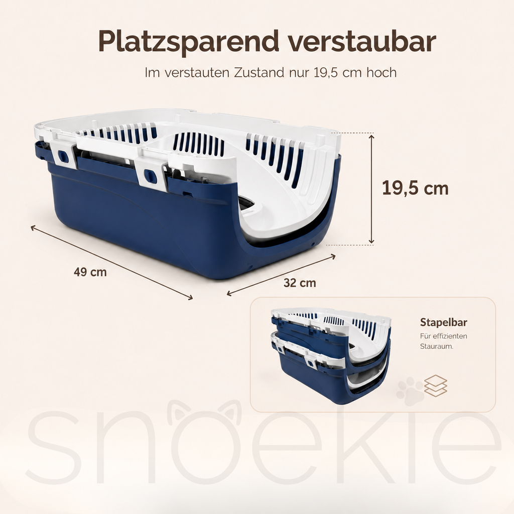 Haustier Transportbox mit aufklappbarer Dachöffnung