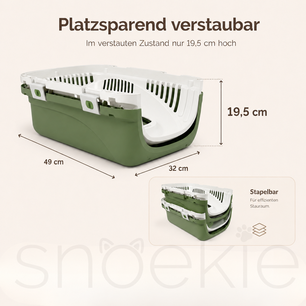 Haustier Transportbox mit aufklappbarer Dachöffnung
