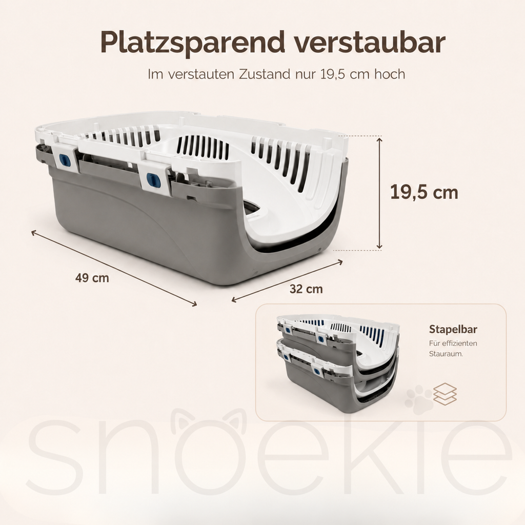 Haustier Transportbox mit aufklappbarer Dachöffnung