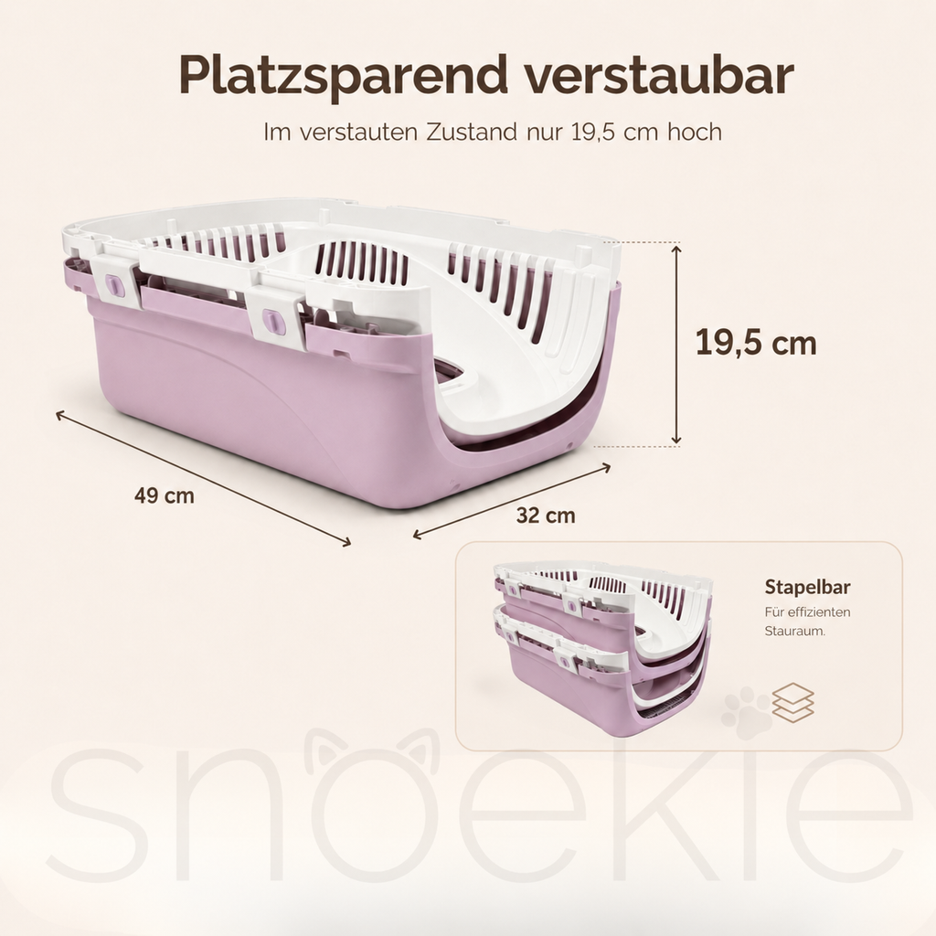 Haustier Transportbox mit aufklappbarer Dachöffnung