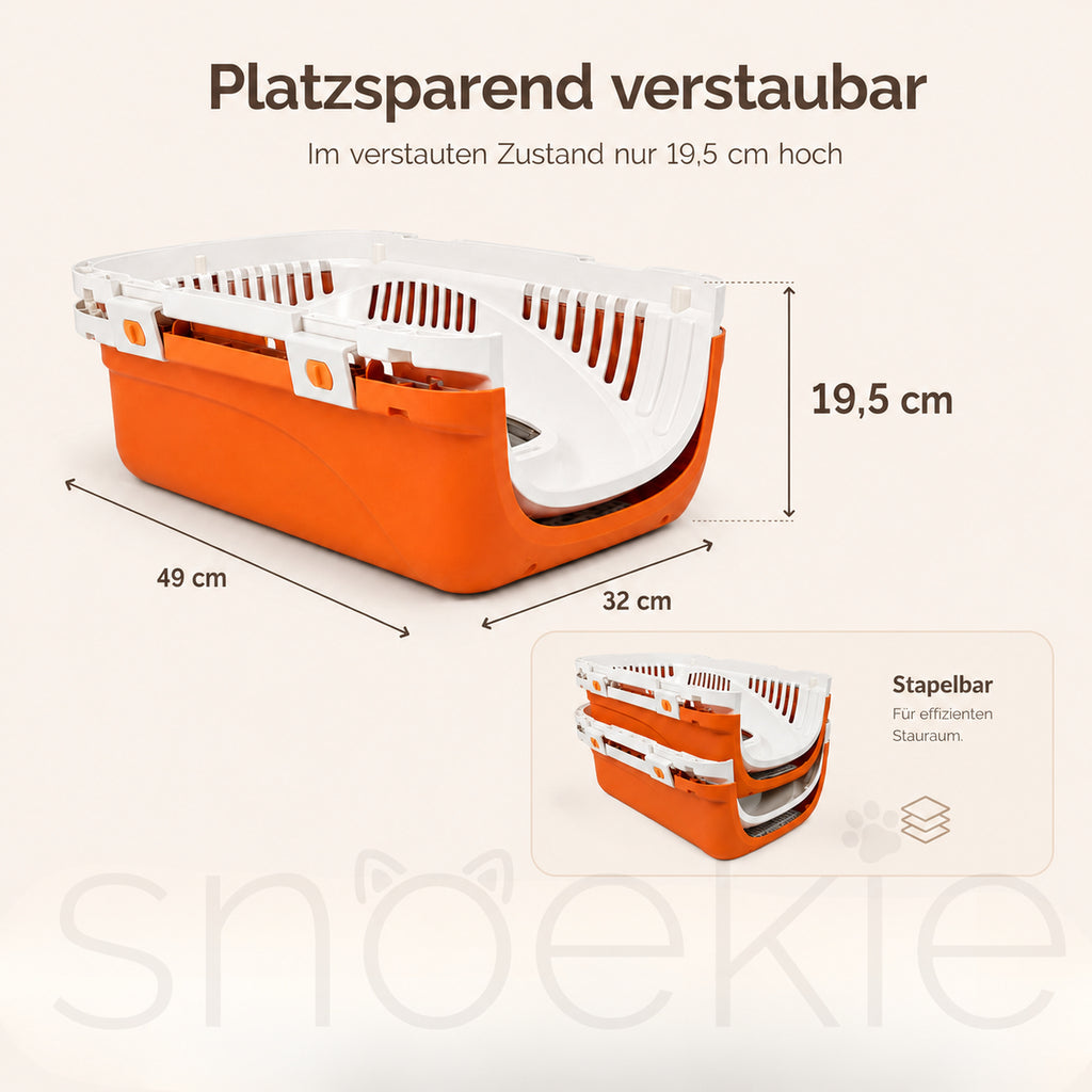 Haustier Transportbox mit aufklappbarer Dachöffnung