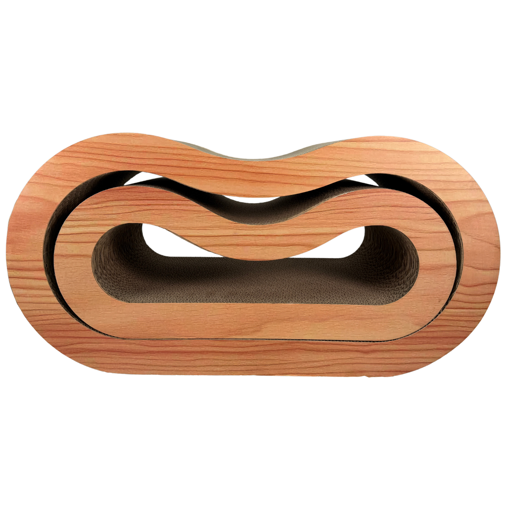 Kratzbrett/Kratzpappe/Kratzmöbel/Kratzkarton/Kratzspielzeug aus hochwertigem Wellpappe, Modular, Holzoptik.