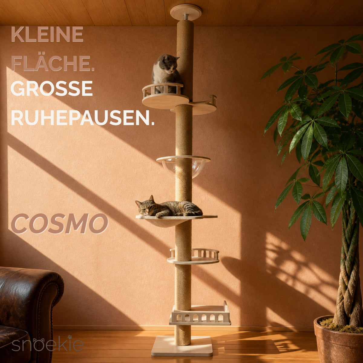 "Cosmo" - Deckenhohe Kratzsäule bis 270 cm mit modularen Aufbau