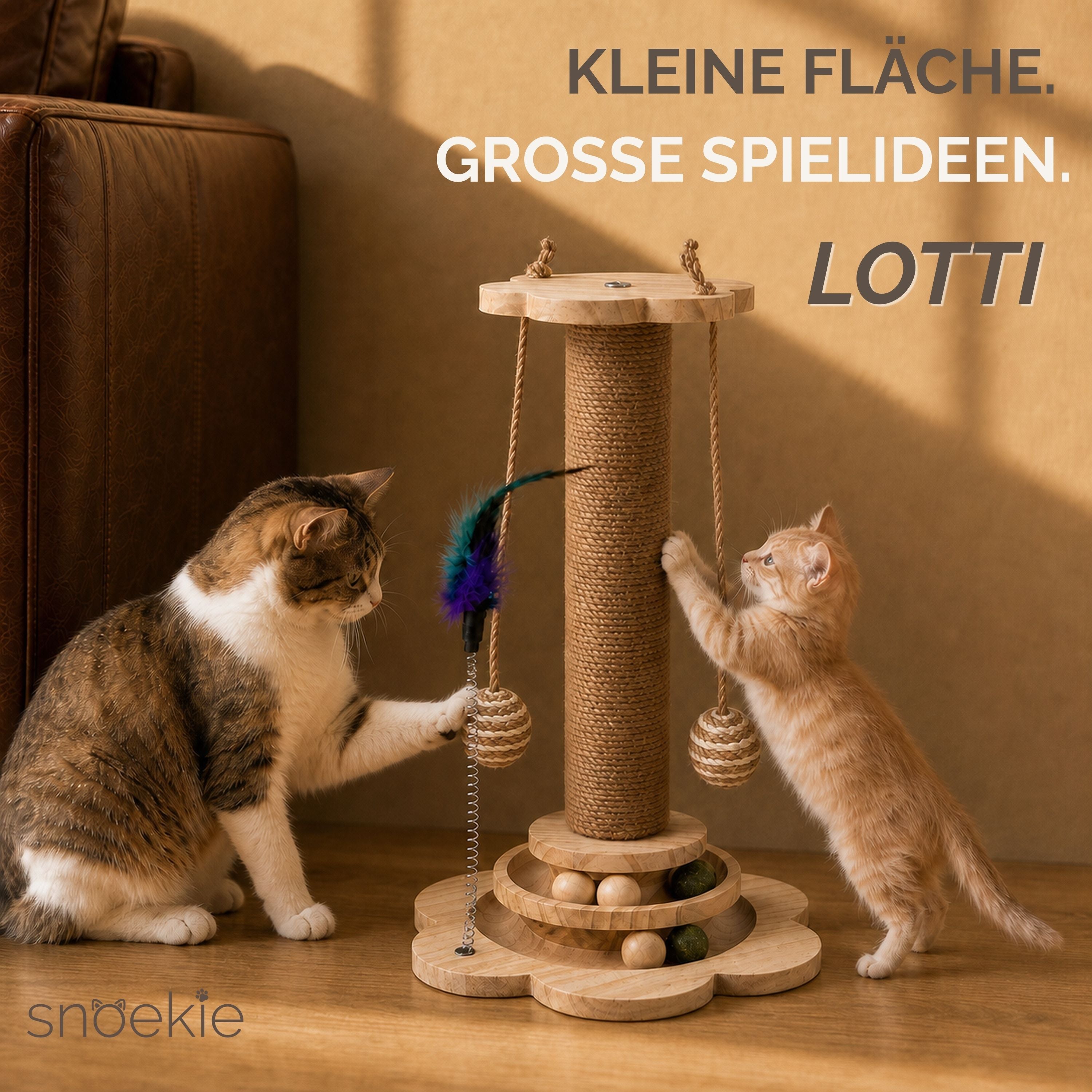 "Lotti" - Kompaktes Kratzspielzeug mit Rollbahnen