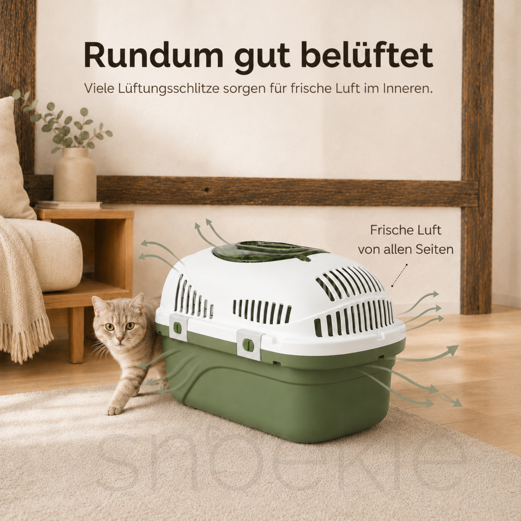 Haustier Transportbox mit aufklappbarer Dachöffnung