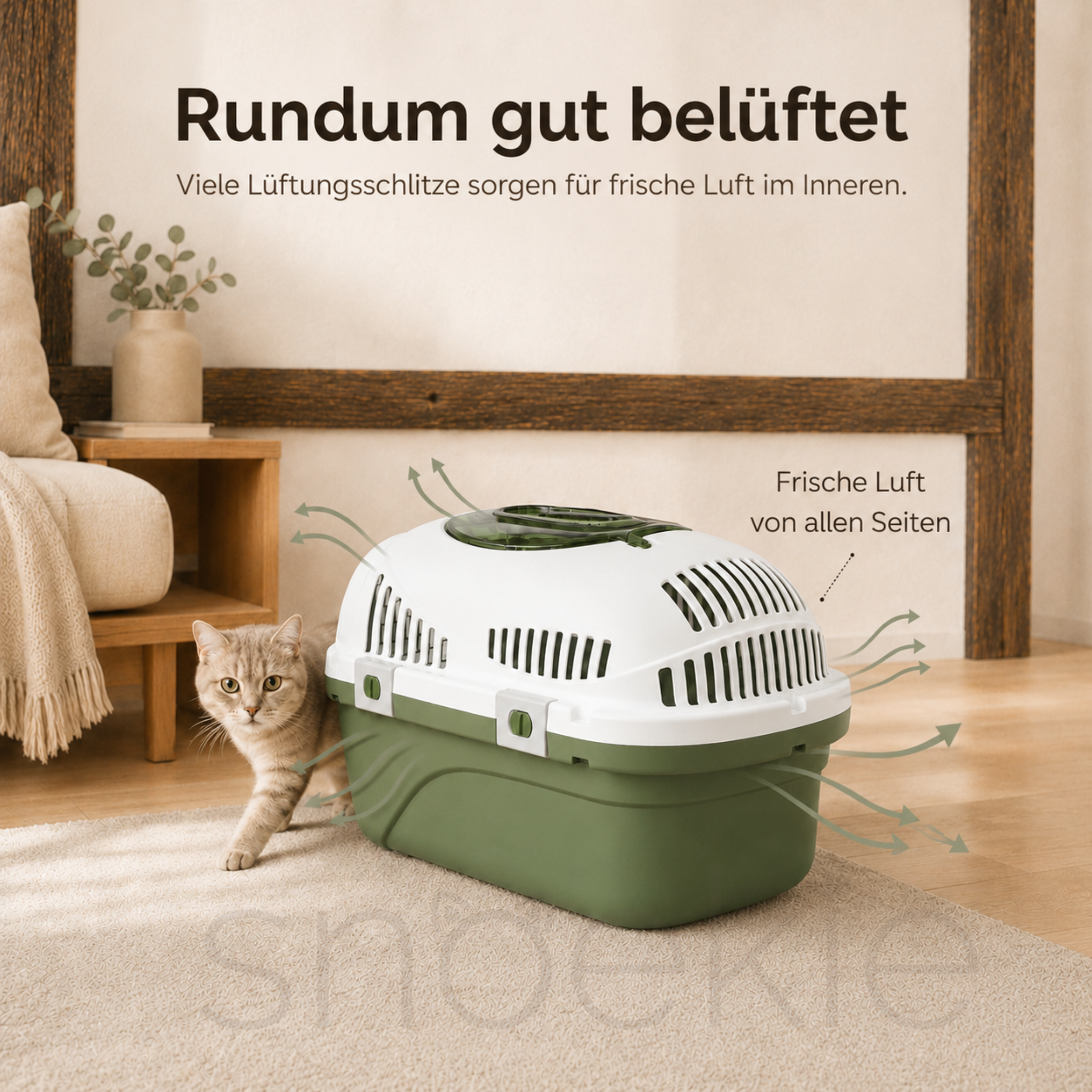 Haustier Transportbox mit aufklappbarer Dachöffnung