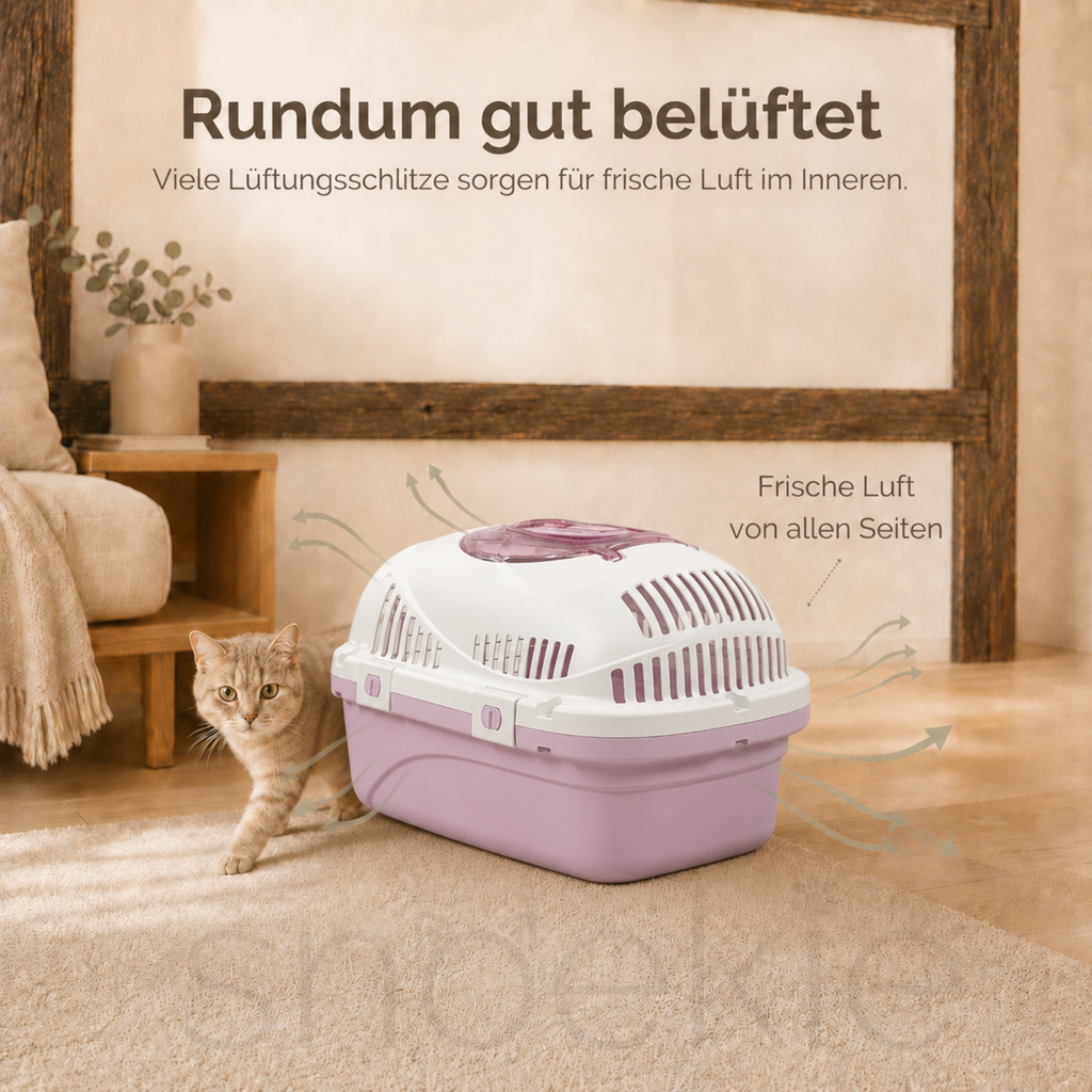 Haustier Transportbox mit aufklappbarer Dachöffnung