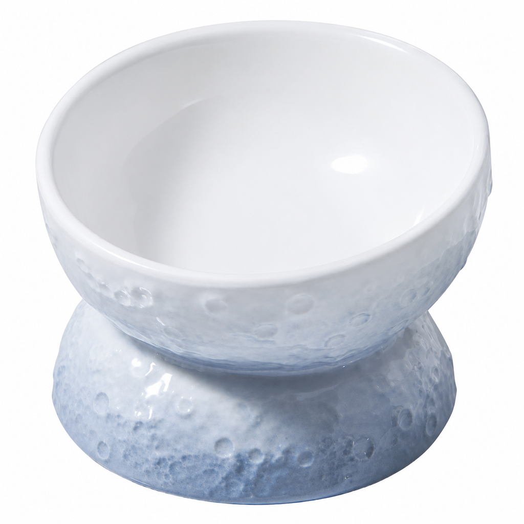 Porzellan-Fressnapf "Moon" -  Erhöhtes Ergonomisches Design