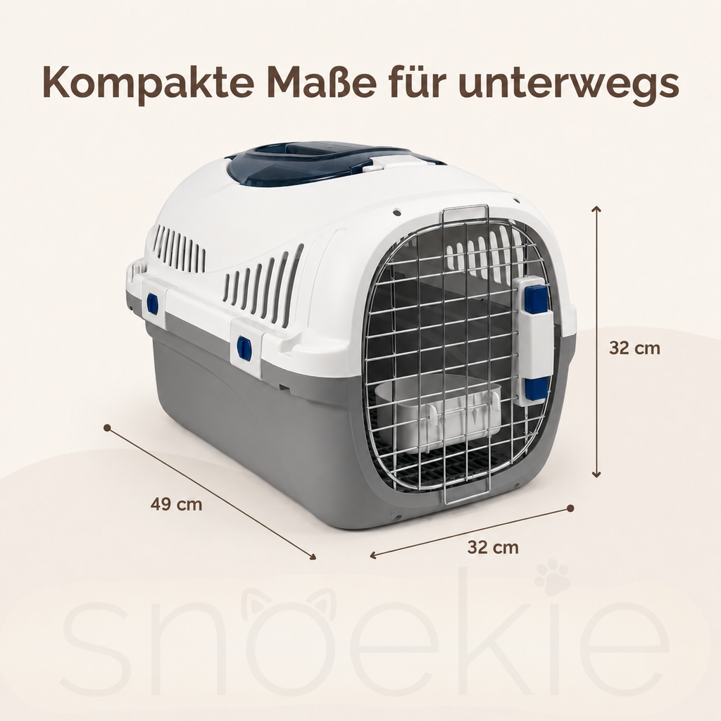 Haustier Transportbox mit aufklappbarer Dachöffnung