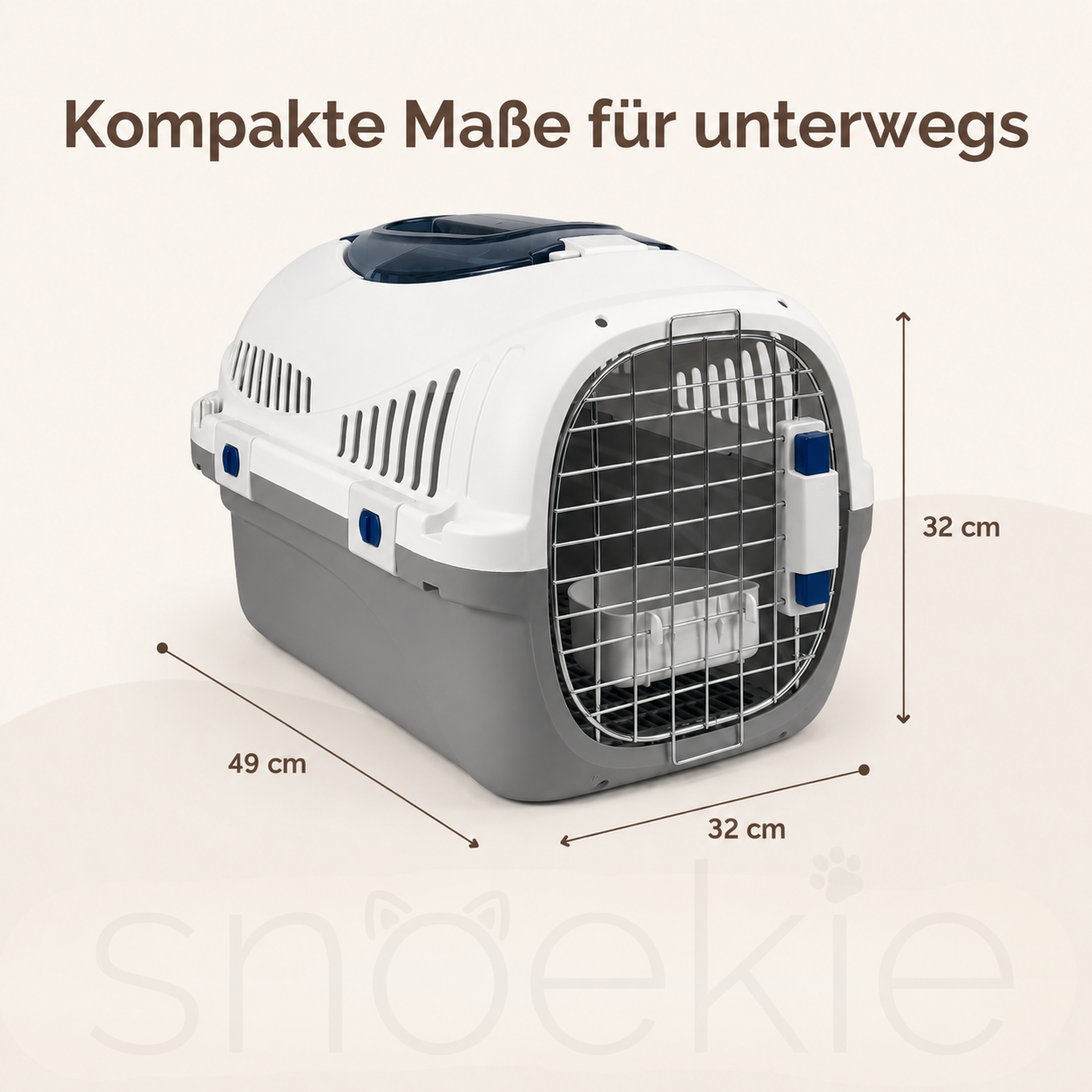 Haustier Transportbox mit aufklappbarer Dachöffnung