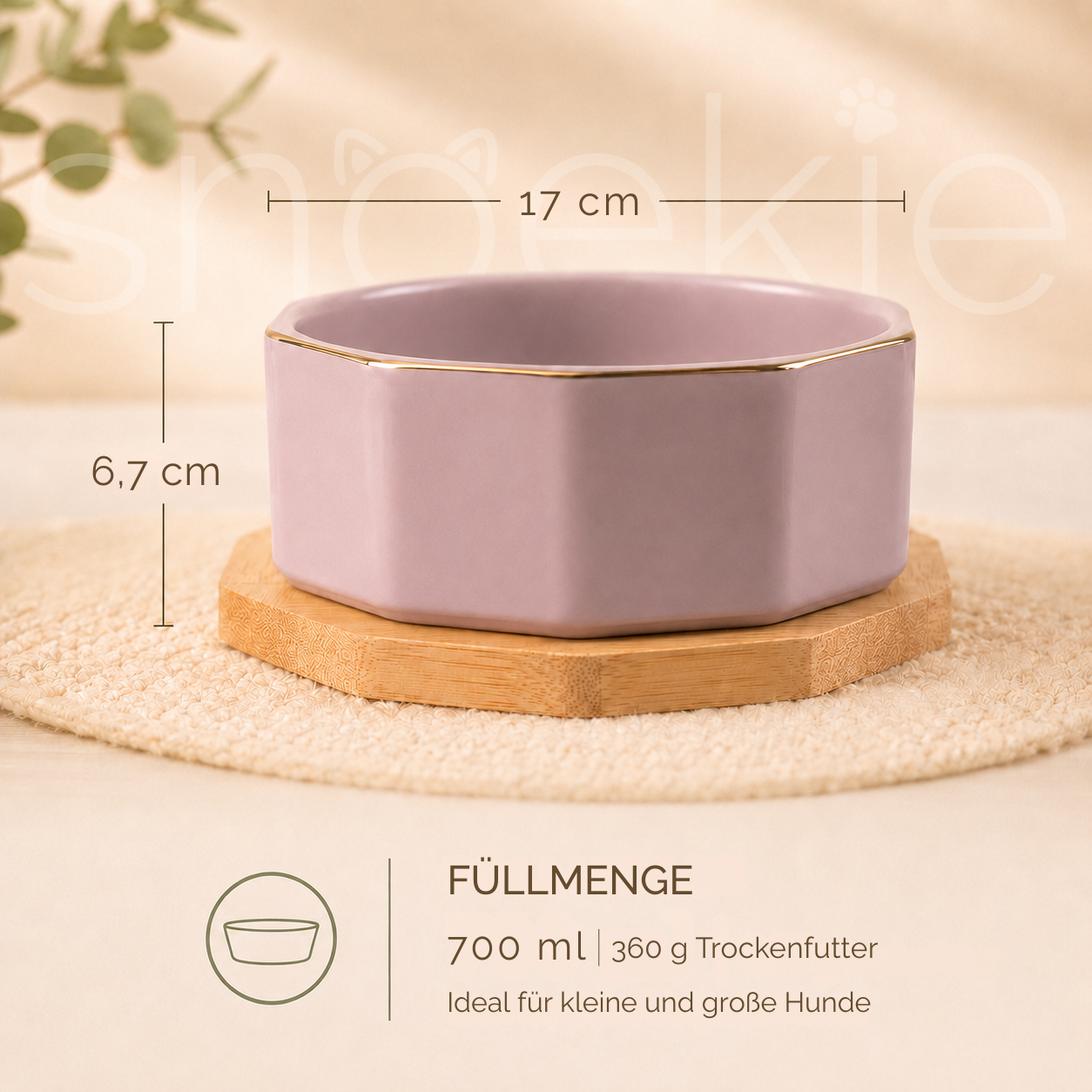 Porzellan-Napf mit Holz-Basis