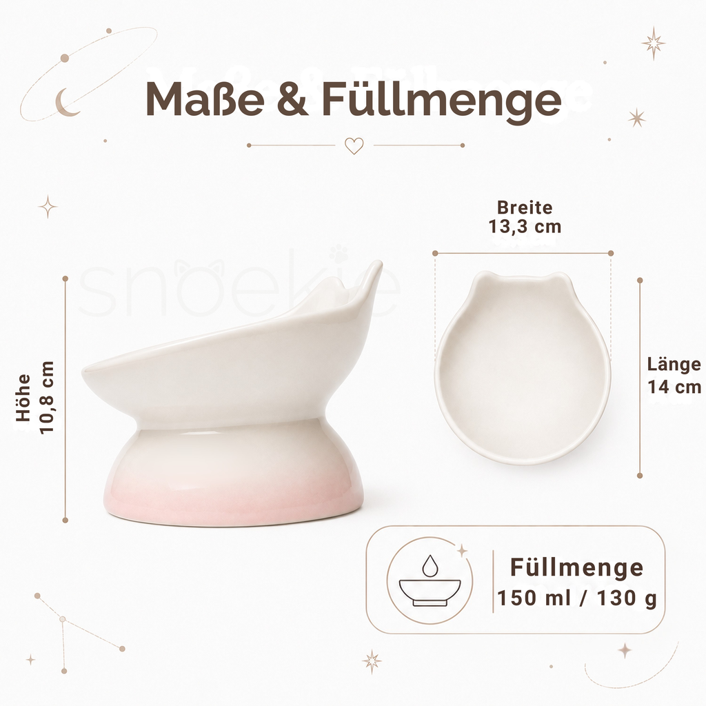 Keramik Napf in Katzenform - Erhöhtes ergonomisches Design