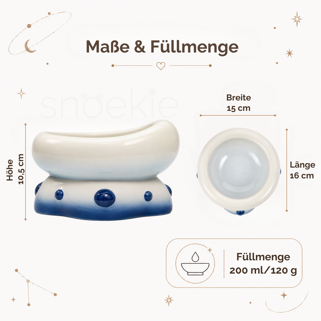 Porzellan-Fressnapf "Bubble" - Erhöhtes Ergonomisches Design