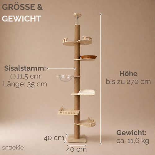 "Cosmo" - Deckenhohe Kratzsäule bis 270 cm mit modularen Aufbau