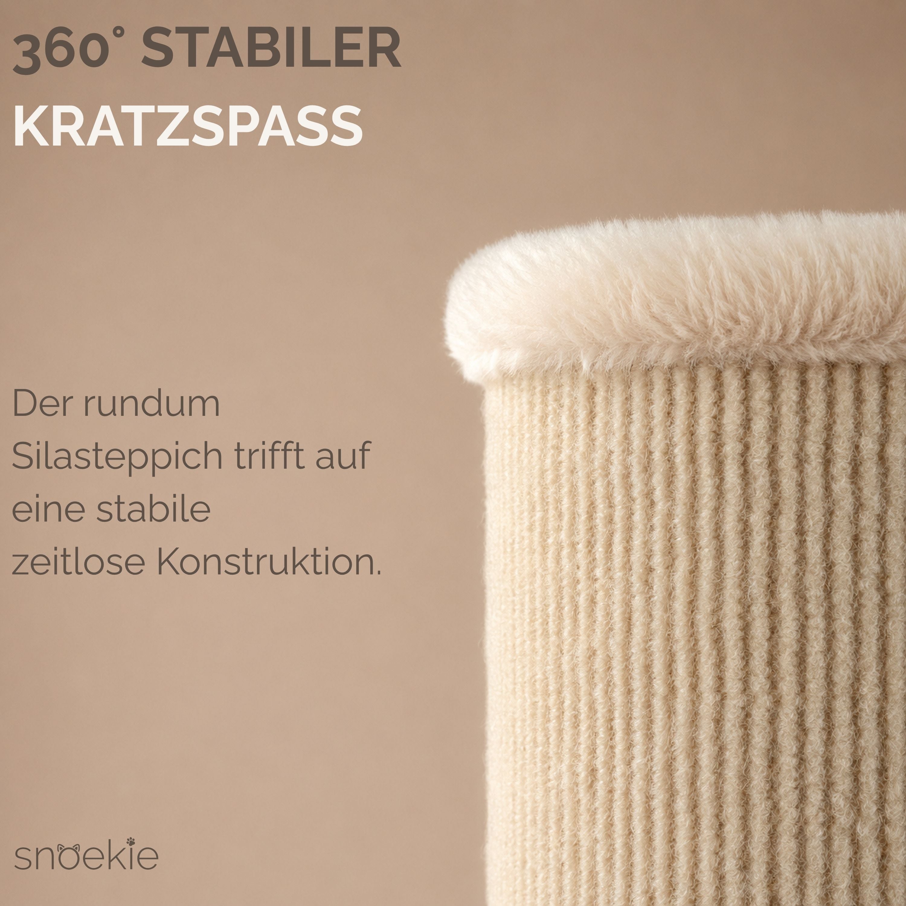 "Coco" - Kratzturm mit drei Höhlen & Plüschbällen