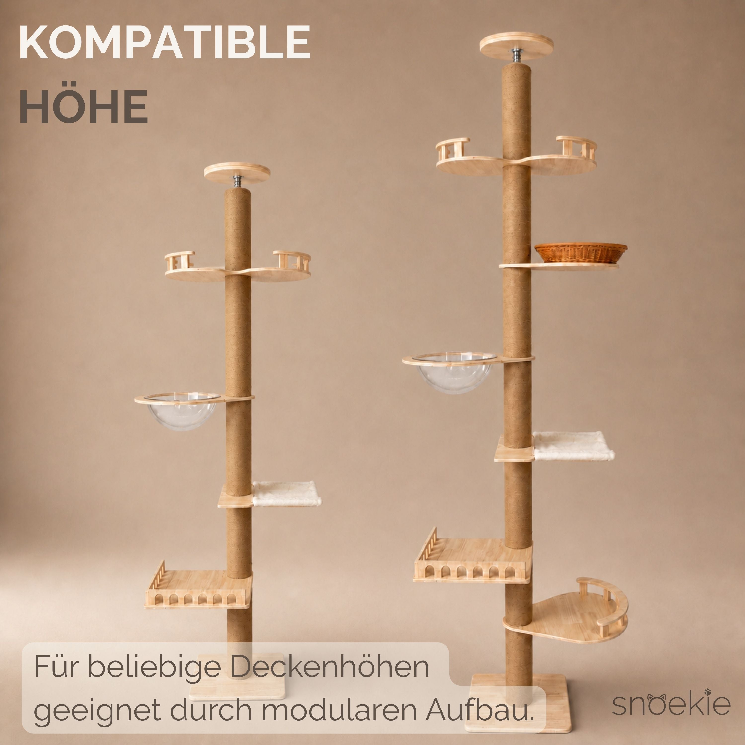 "Cosmo" - Deckenhohe Kratzsäule bis 270 cm mit modularen Aufbau