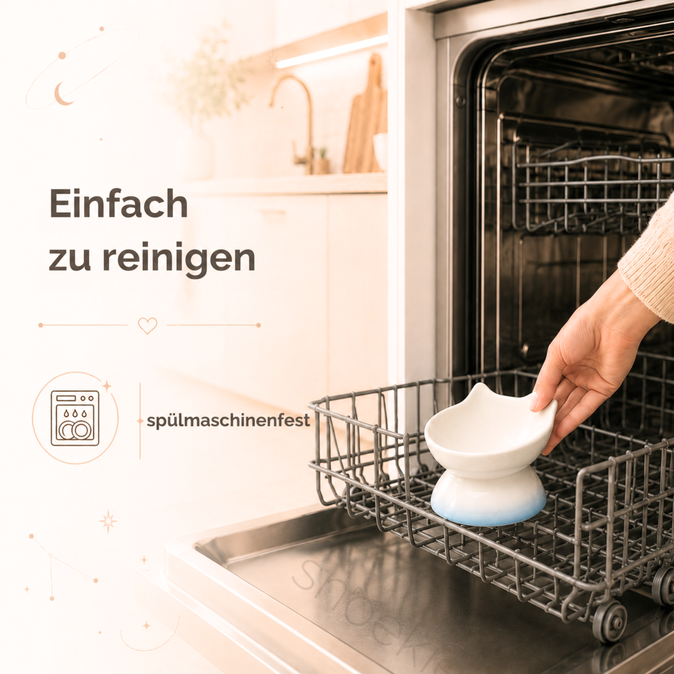 Keramik Napf in Katzenform - Erhöhtes ergonomisches Design