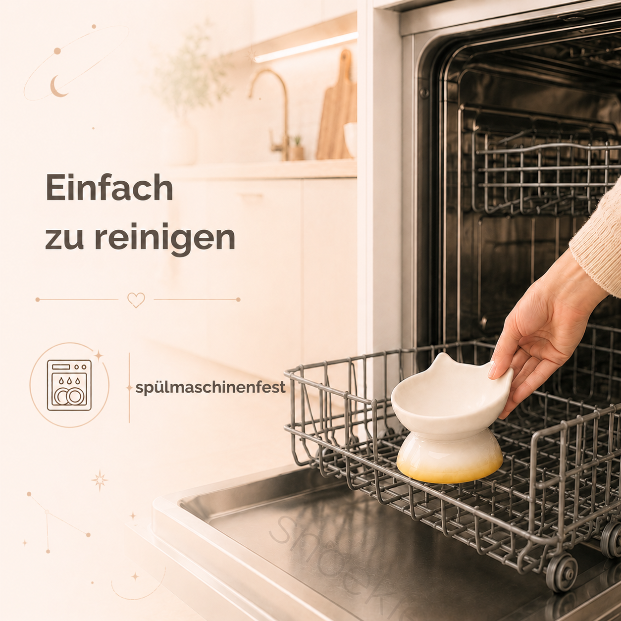 Keramik Napf in Katzenform - Erhöhtes ergonomisches Design