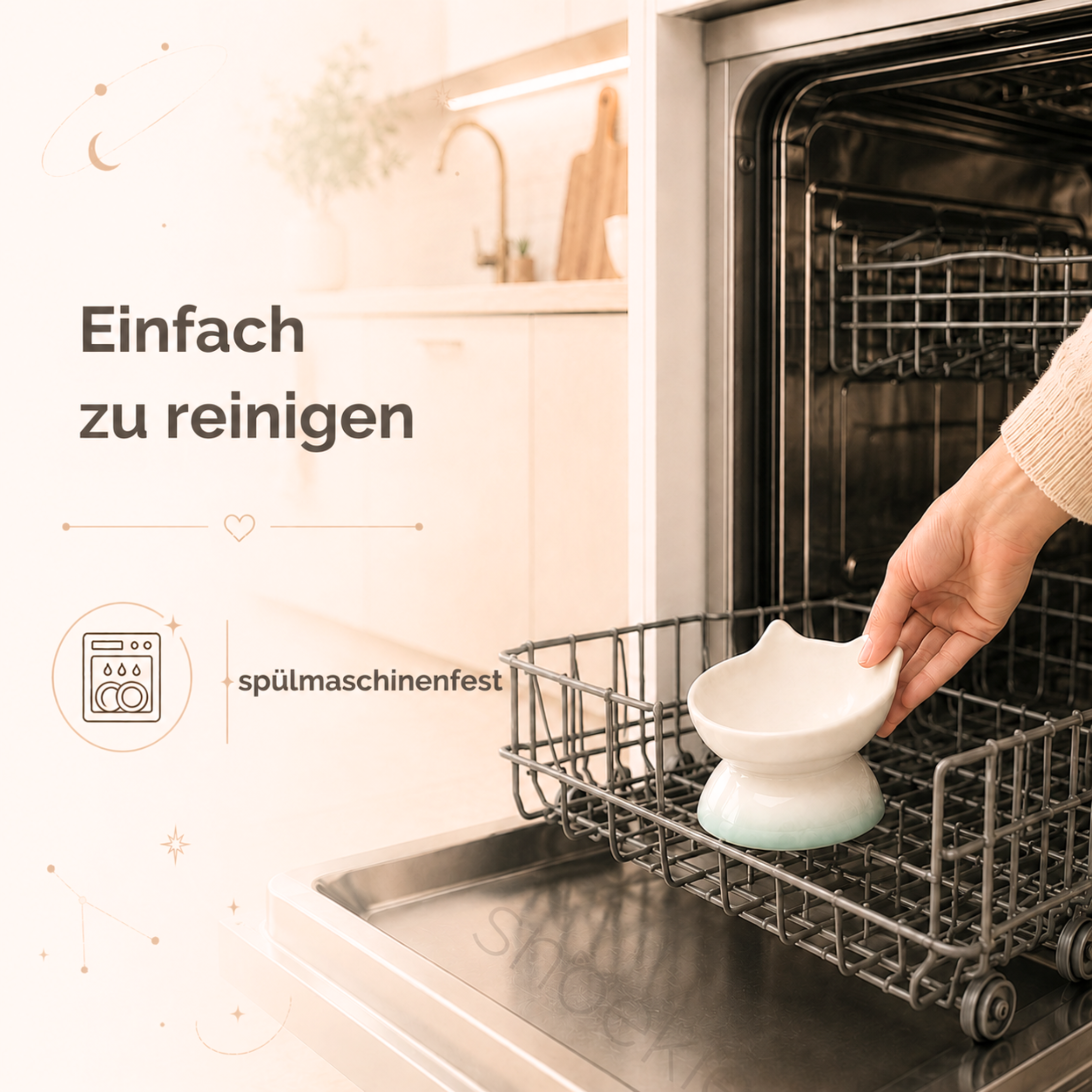 Keramik Napf in Katzenform - Erhöhtes ergonomisches Design