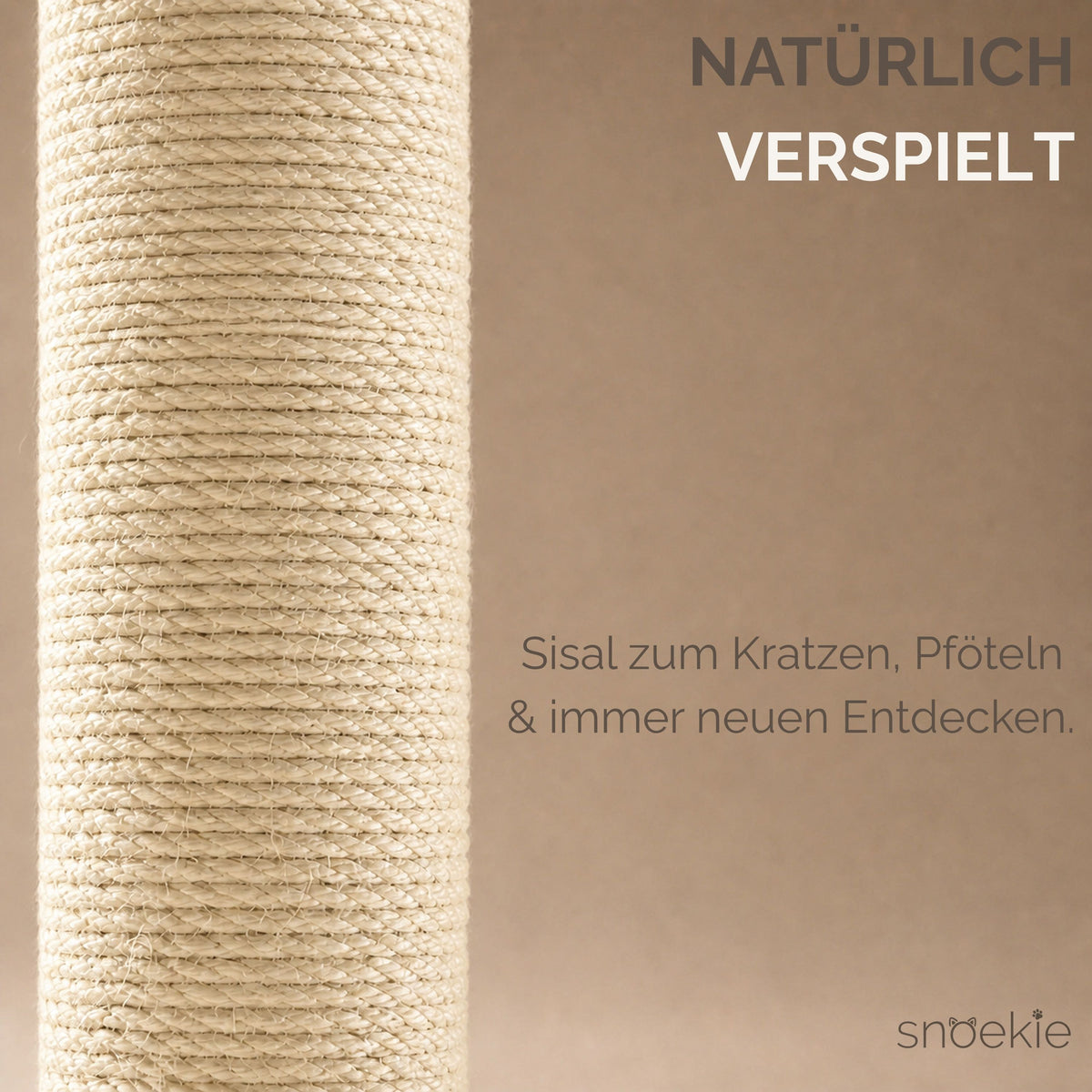 "Luke" - Fensterkratzbaum mit 2 Liegeflächen, aus Sisal & Kiefernholz – Saugnapfmontage ohne Bohren