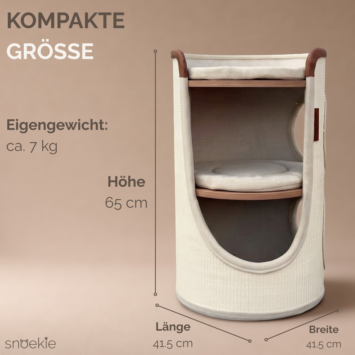 Theo - Kratzturm mit drei Ebenen beige