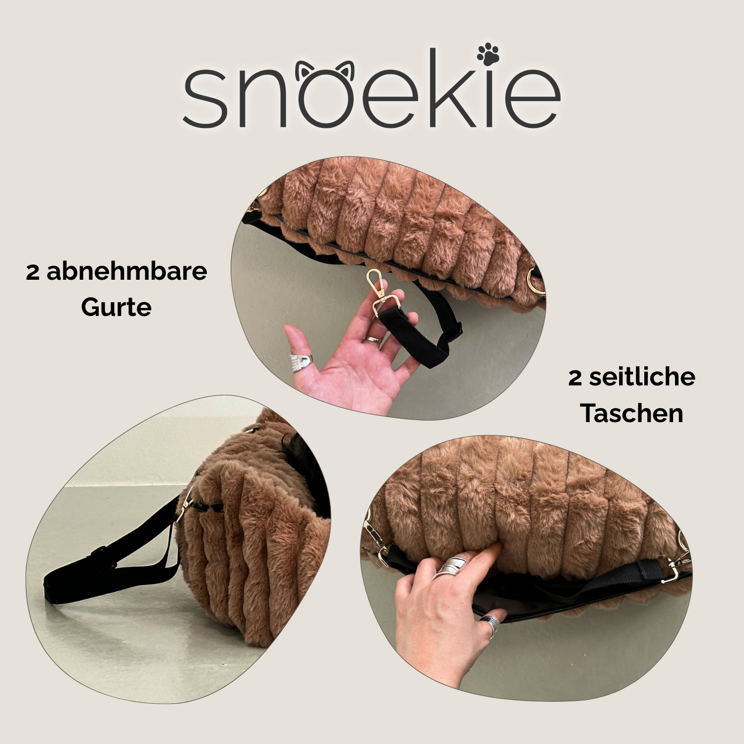Frida - Snoekie Premium Haustier-Tragetasche & Autositz mit Sicherheitsgurt
