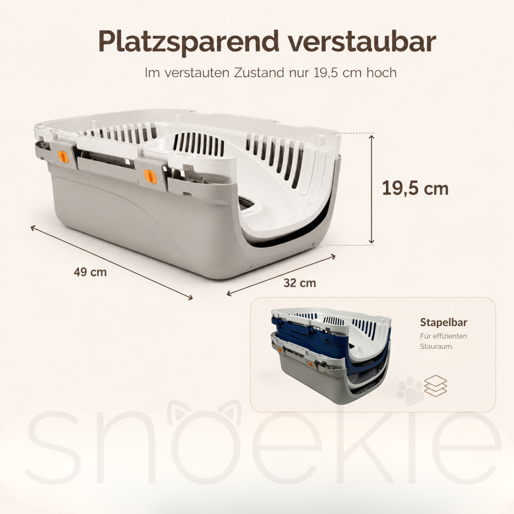 Haustier Transportbox mit aufklappbarer Dachöffnung