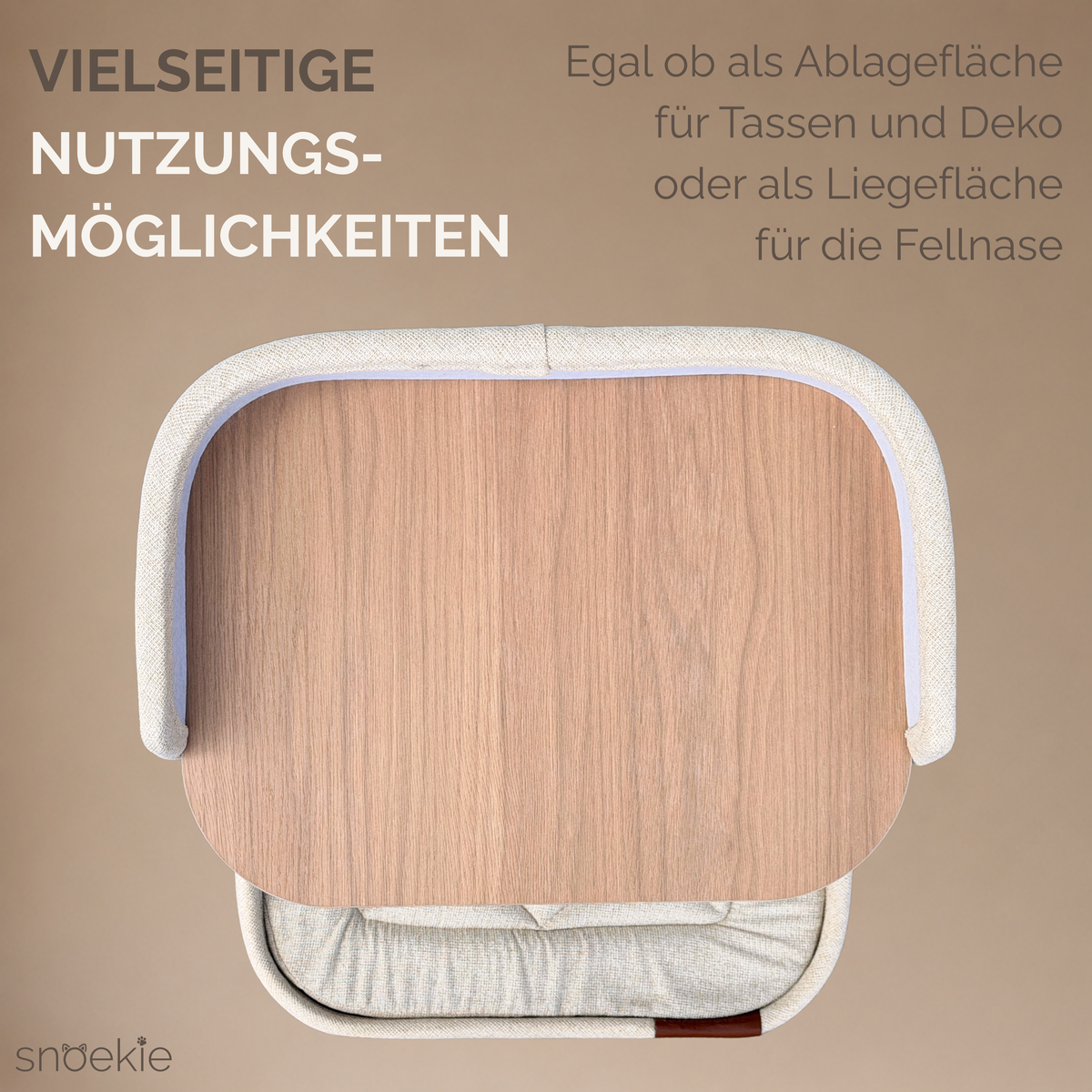 "Leo" - Kratzturm mit drei Ebenen rechteckig beige