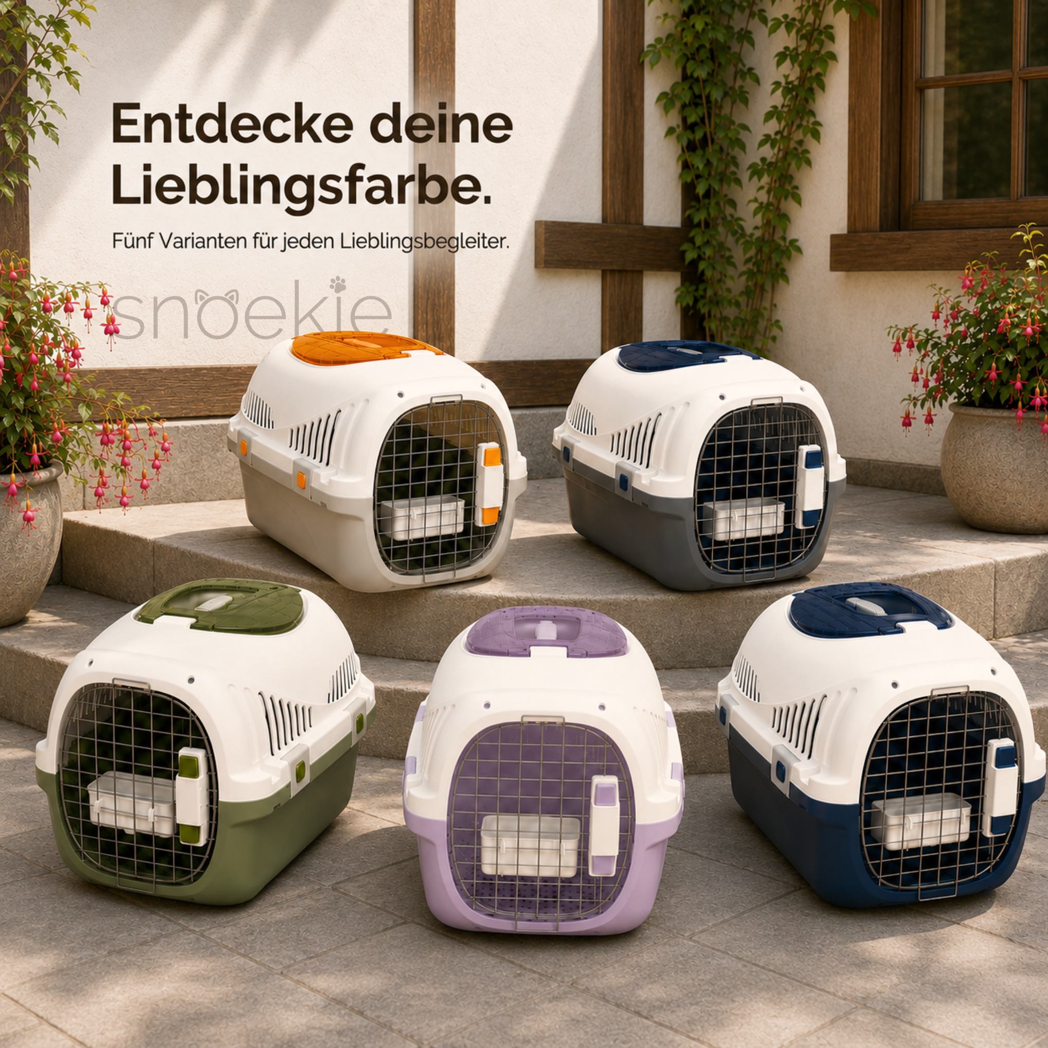 Haustier Transportbox mit aufklappbarer Dachöffnung