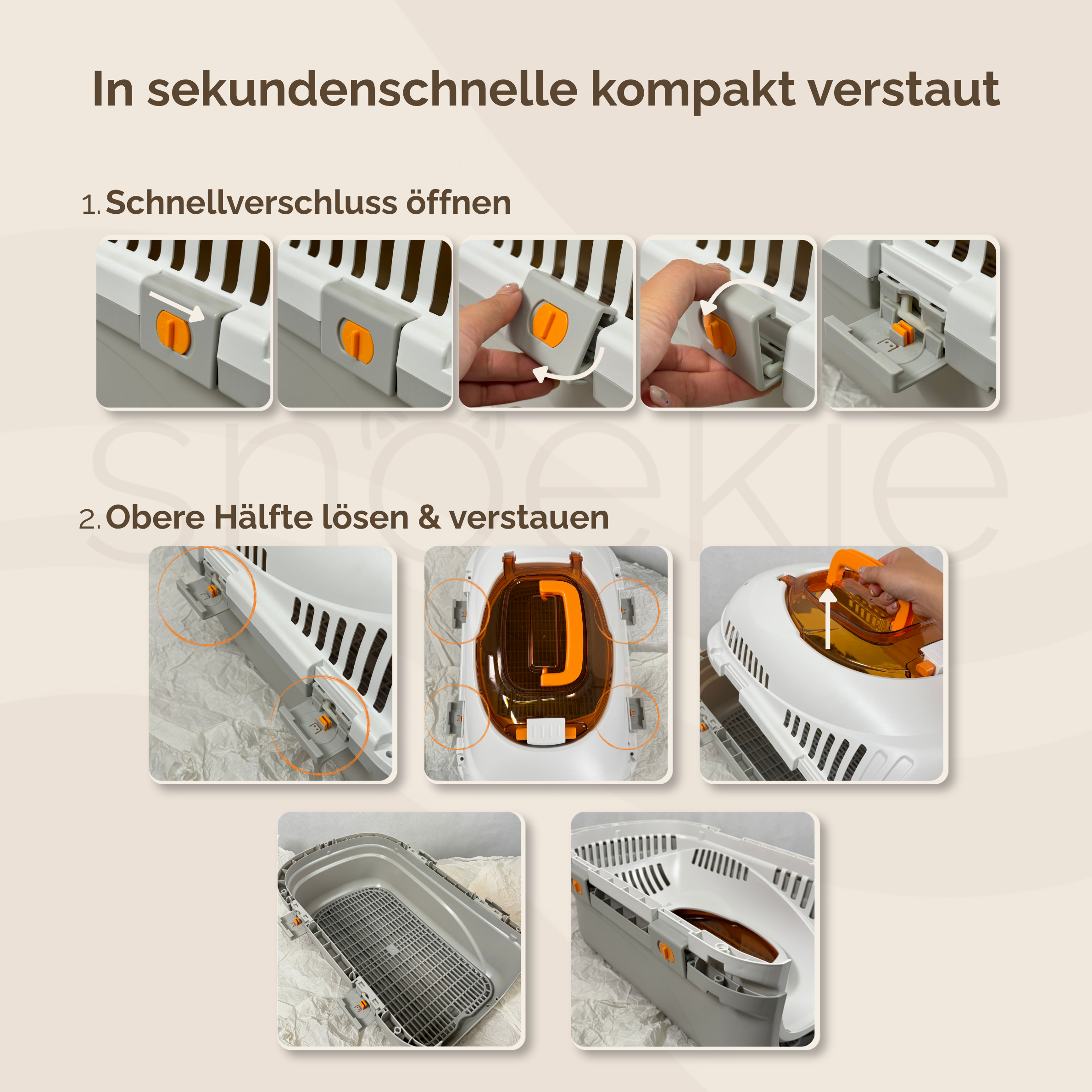 Haustier Transportbox mit aufklappbarer Dachöffnung