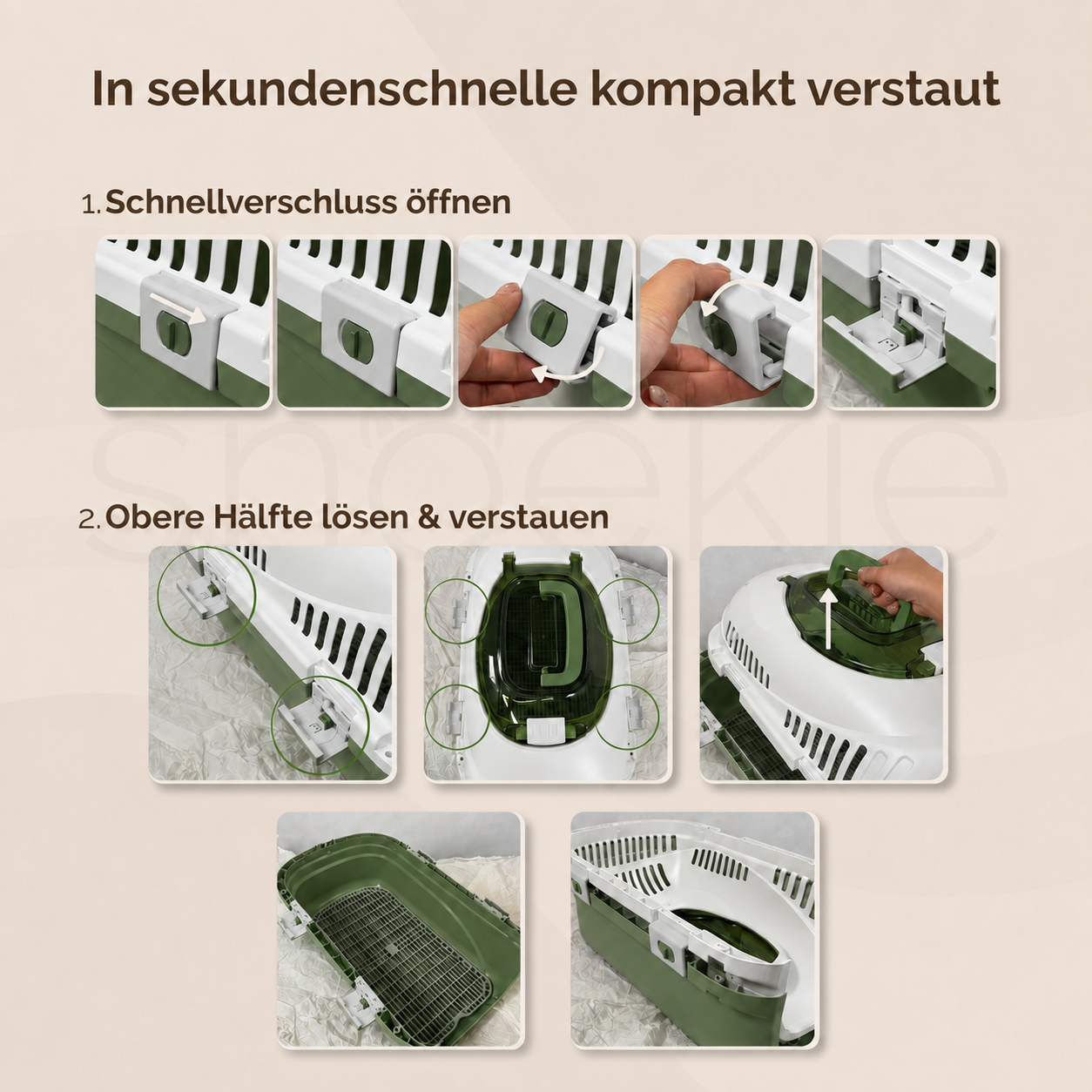 Haustier Transportbox mit aufklappbarer Dachöffnung
