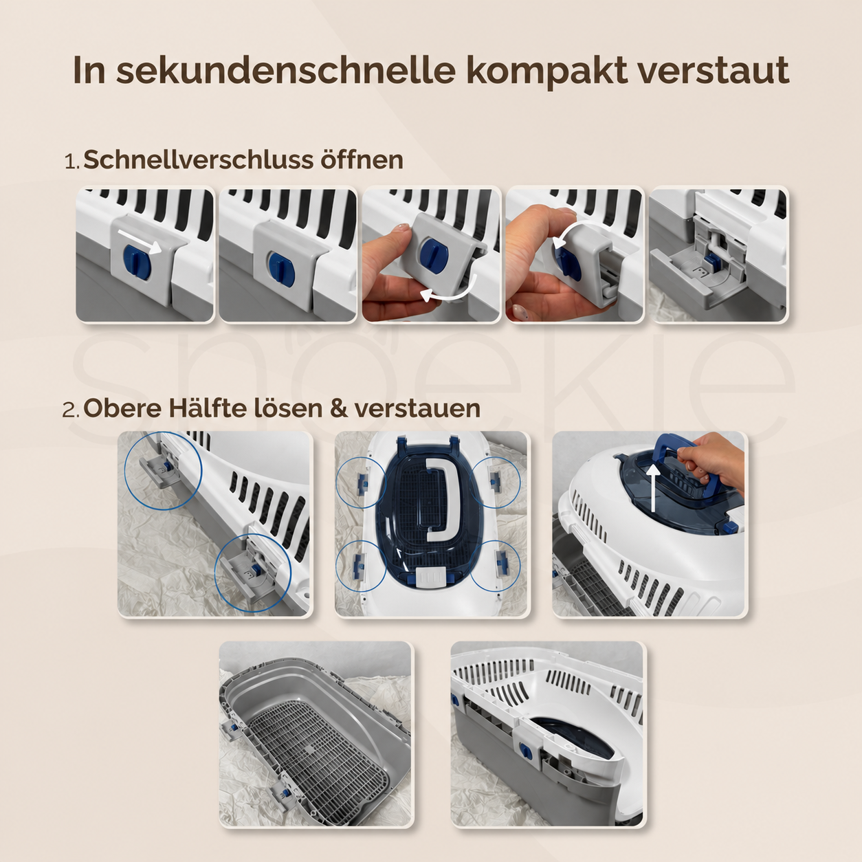 Haustier Transportbox mit aufklappbarer Dachöffnung