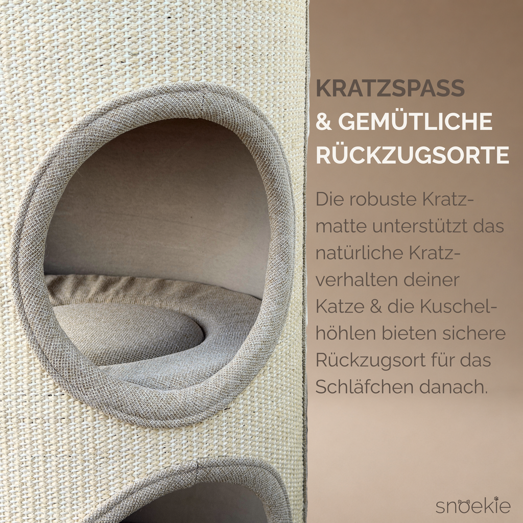 Theo - Kratzturm mit drei Ebenen beige